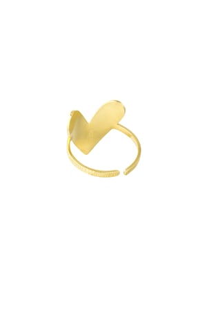 Ring with big heart - Gold color h5 Picture6