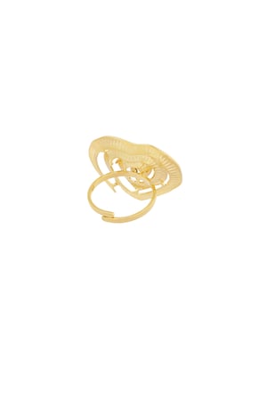 Statement heart ring with pearl - Gold color h5 Picture3