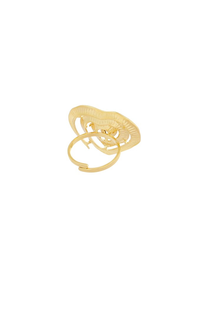 Statement heart ring with pearl - Gold color Picture3