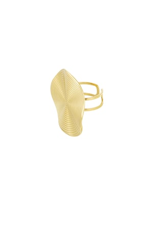 Ring with round pattern - Gold color h5 Picture4