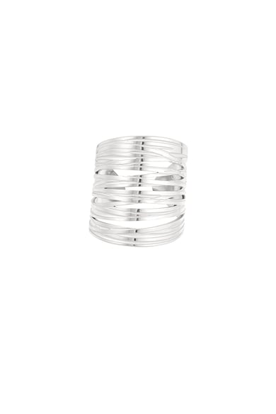 Langer offener Statement-Ring – Goldfarbe - Goldfarbefarbe h5 