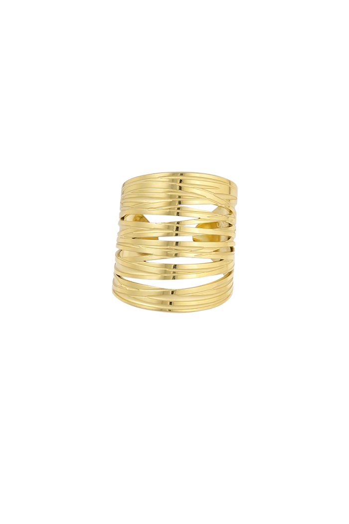 Long statement open ring - Gold color 