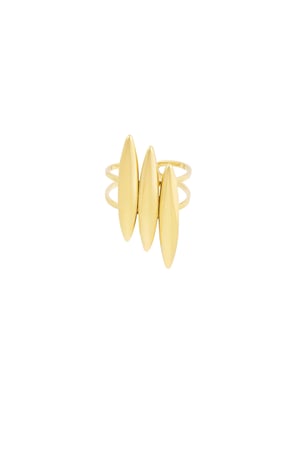 Three double surf ring - Gold color h5 