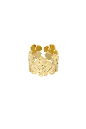 Statement-Ring Blume - Goldfarbe h5 