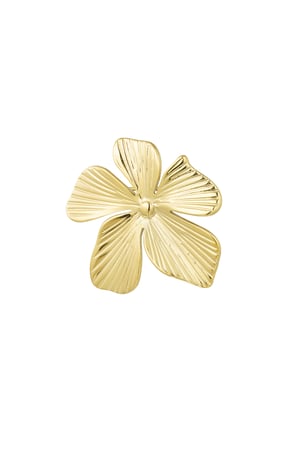 Large flower brooch - Gold color h5 