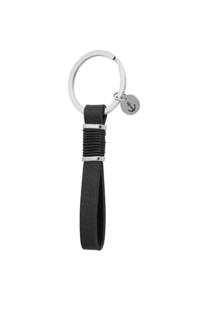 Men's key ring with anchor - black h5 