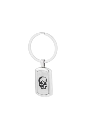 Keychain with skull charm - Silver Color color h5 