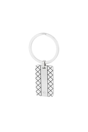 Keychain with pattern charm - Silver Color color h5 