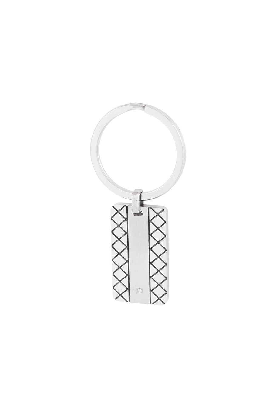 Keychain with pattern charm - Silver Color color