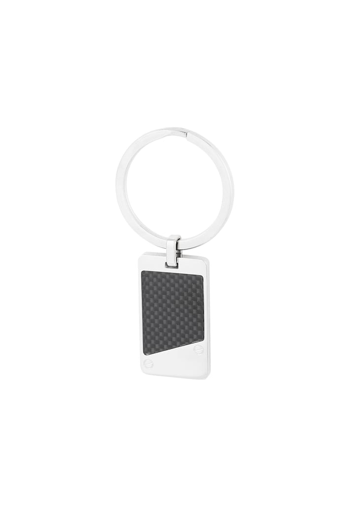 Keychain with braided charm - Silver Color color 