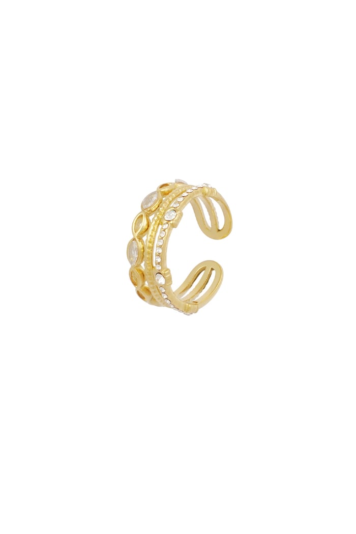 Triple love ring - Gold color Picture4