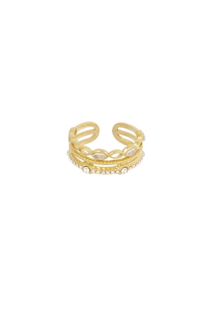 Triple love ring - Gold color h5 