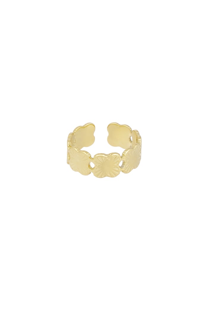 Ring connected clovers - Gold color 