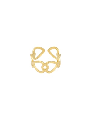 Ring heart connected - Gold color h5 