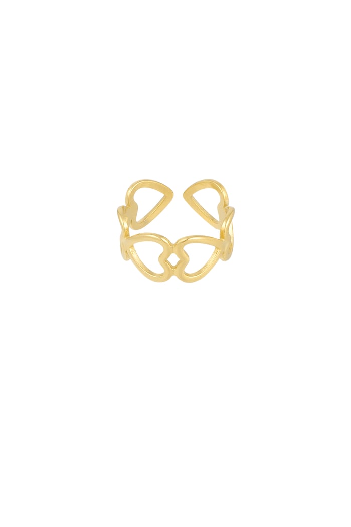 Ring heart connected - Gold color 