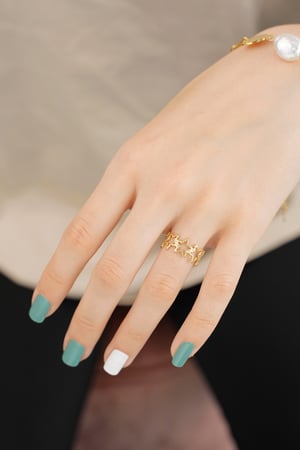 Sparkle all the way ring - Gold color h5 Picture2