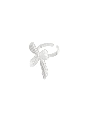 Simple ring with bow - Silver Color color h5 