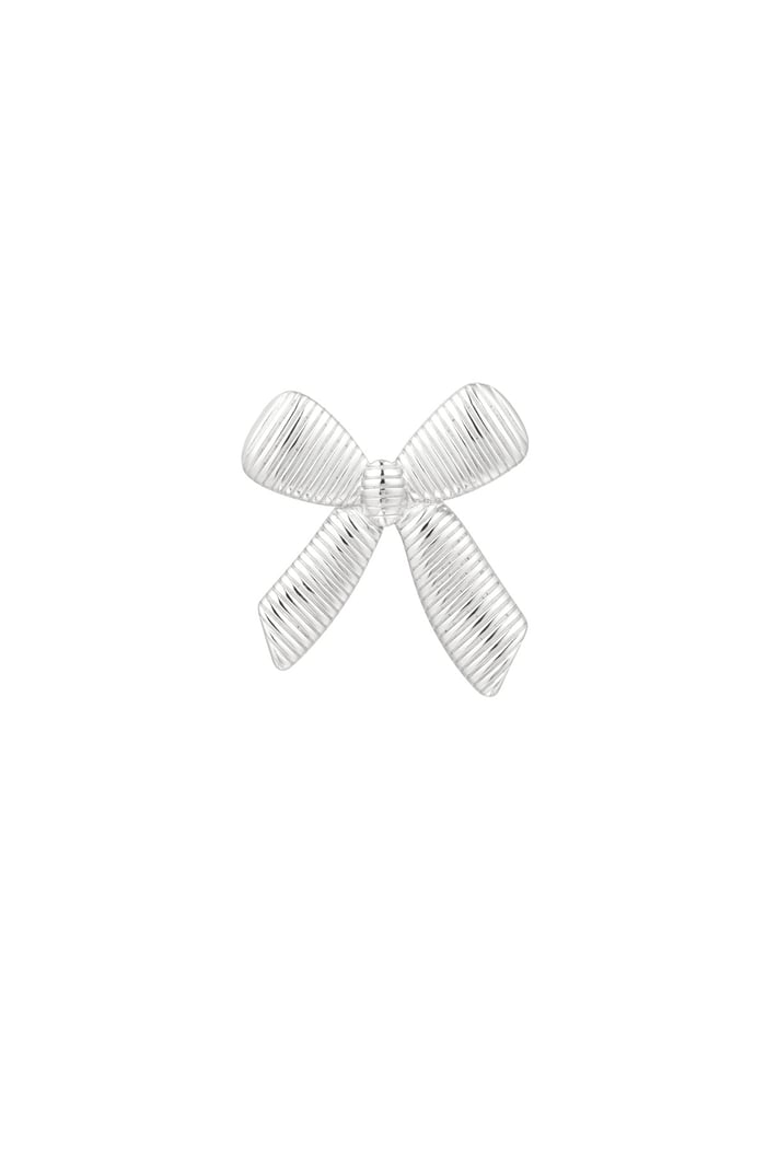 Simple ring with bow - Silver Color color Picture4