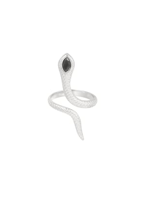 Black snake ring - Silver Color color h5 