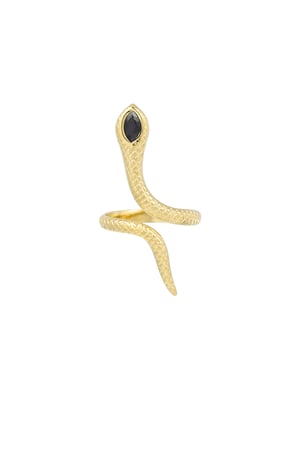 Black snake ring - Gold color h5 Picture4