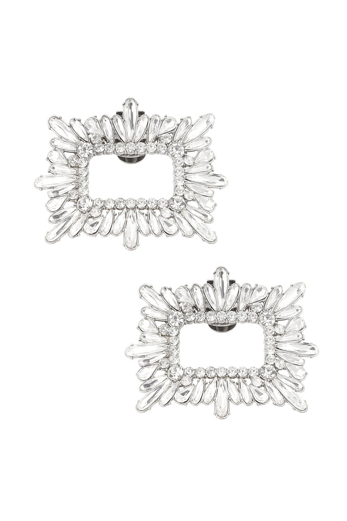 Classic crystal shoe clips - Silver Color color 