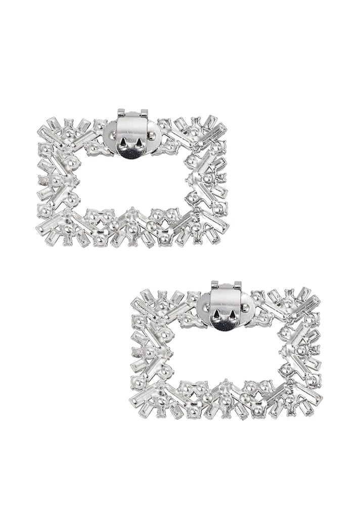 Square diamond shoe clips - Silver Color color Picture2