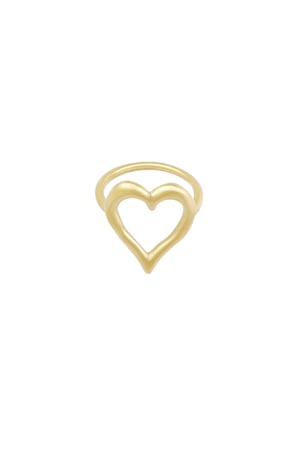 Structured heart ring - Gold Color 18  h5 