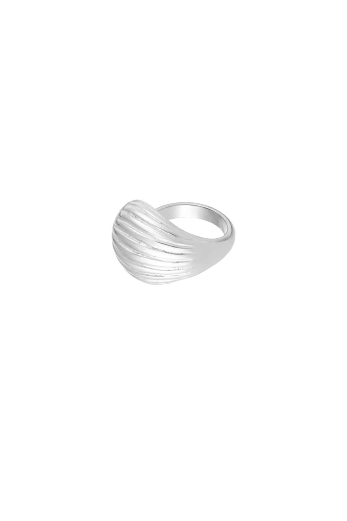 Textured Wave ring - Silver Color color 