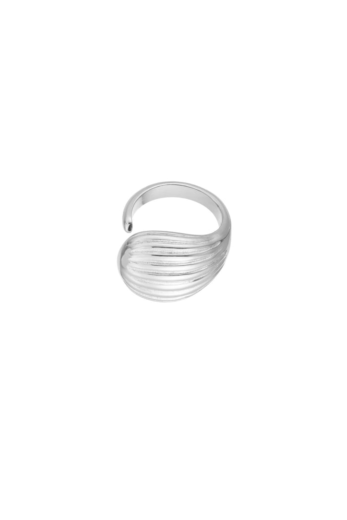 Textured Wave ring - Silver Color color Picture3