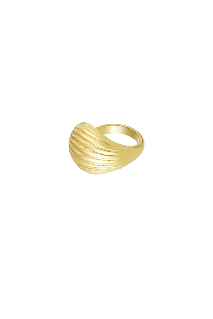 Textured Wave ring - Gold color 