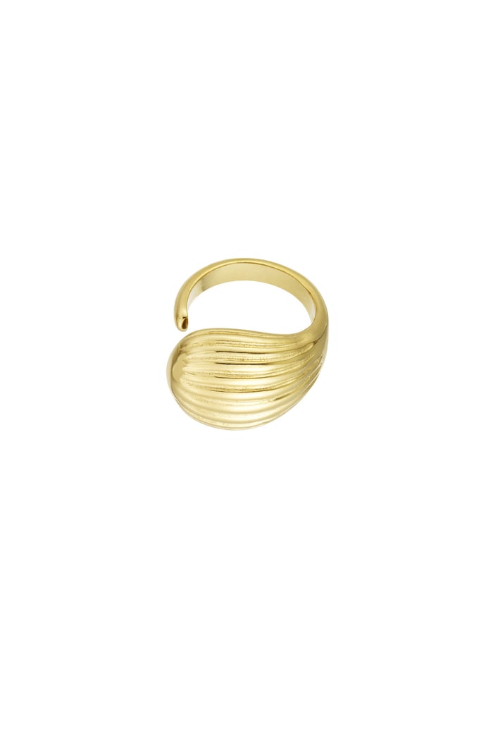 Textured Wave ring - Gold color Picture3