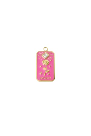 Rose charm - pink Gold color h5 