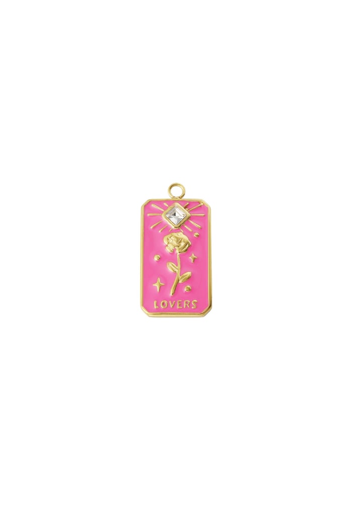 Rose charm - pink Gold color 