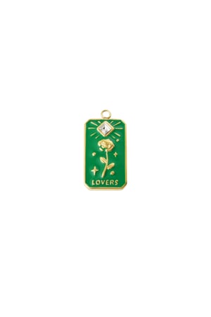 Rose charm - green Gold color h5 