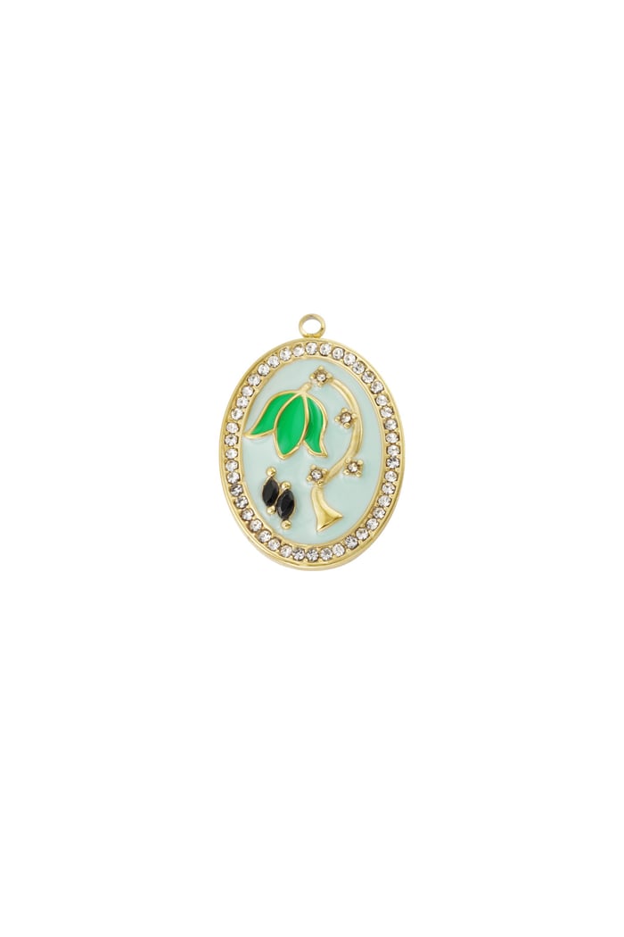 Colorful charm - green Gold color 