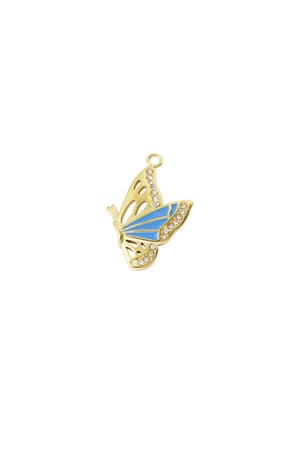 Butterfly charm - blue Gold color h5 