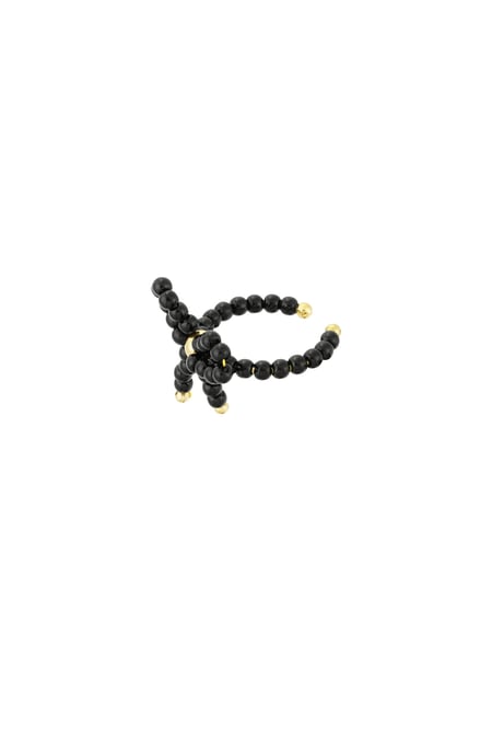 Pearl bow ring - Black