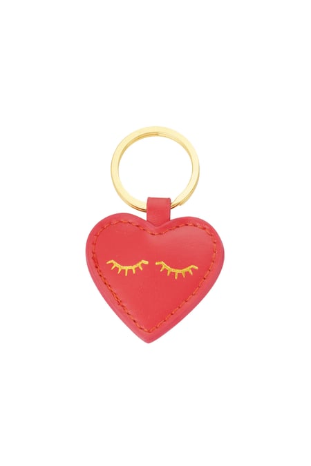 Keychain heartful smile - red