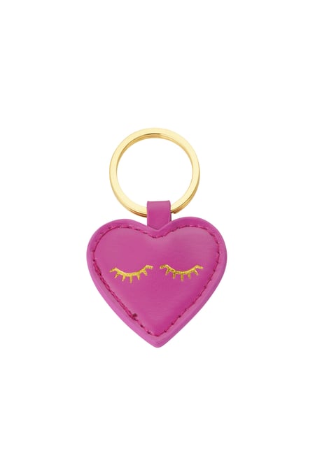 Keychain heartful smile - fuchsia 2