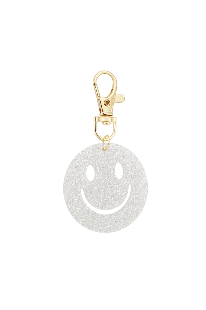 Keep Smiling key ring - white 