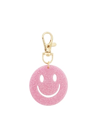 Keep Smiling key ring - light pink h5 