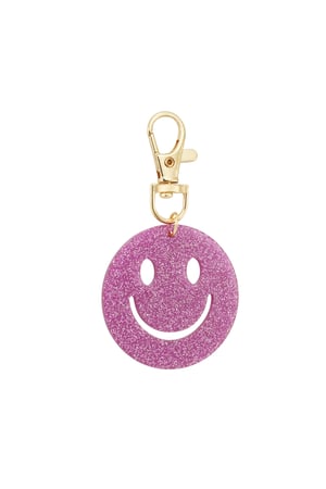 Keep Smiling keychain - purple h5 