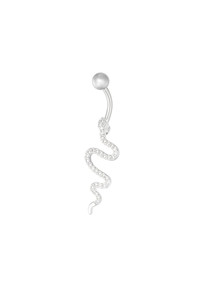 Navel piercing snake spirit - Silver Color color 