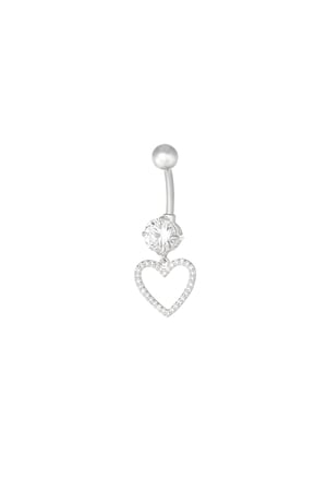 Navel piercing glitter glam - Silver Color color h5 