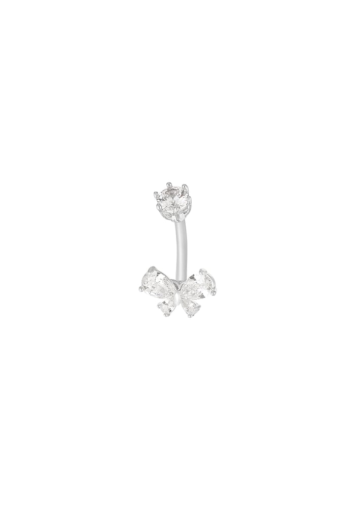 Navel piercing celestial butterfly - Silver Color color 