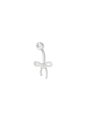 Navel piercing bow twilight - Silver Color color h5 