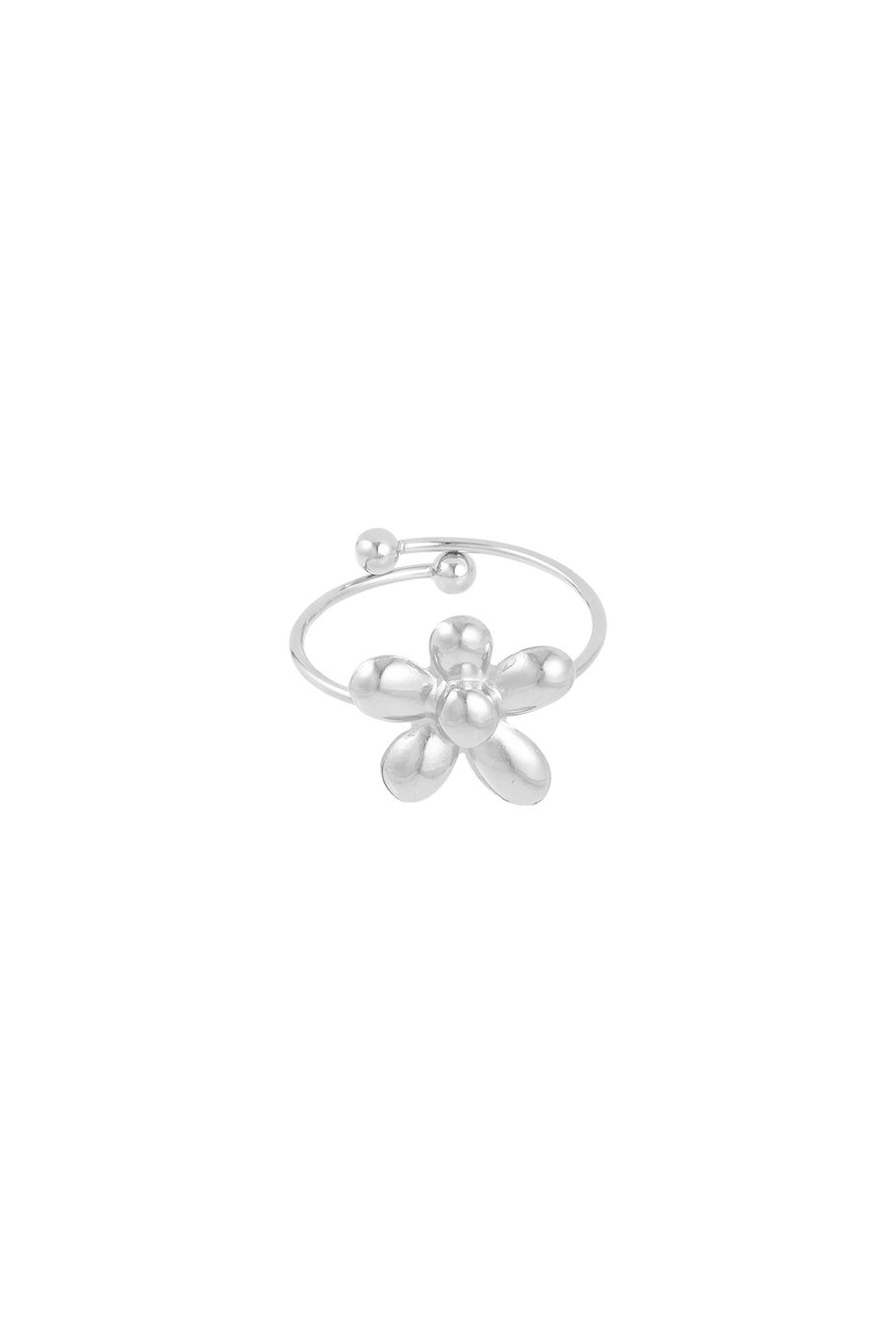 anello fiore gonfio - colore oro