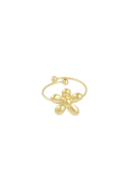 Ring puffy flower - Gold color 2