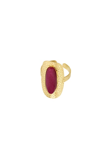 Colored stone ring - red 2