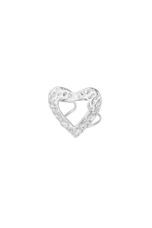 Textured Love ring - Silver Color color h5 